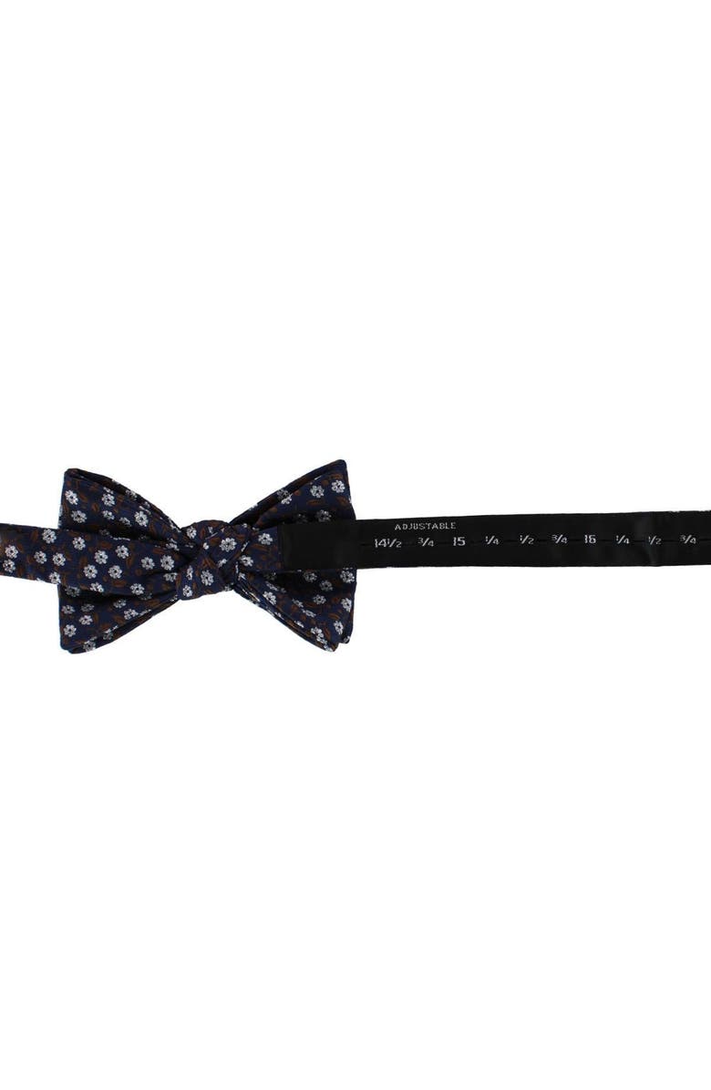 Ascentix Metallic Flowers and Leaves Bowtie, Alternate, color, Brown