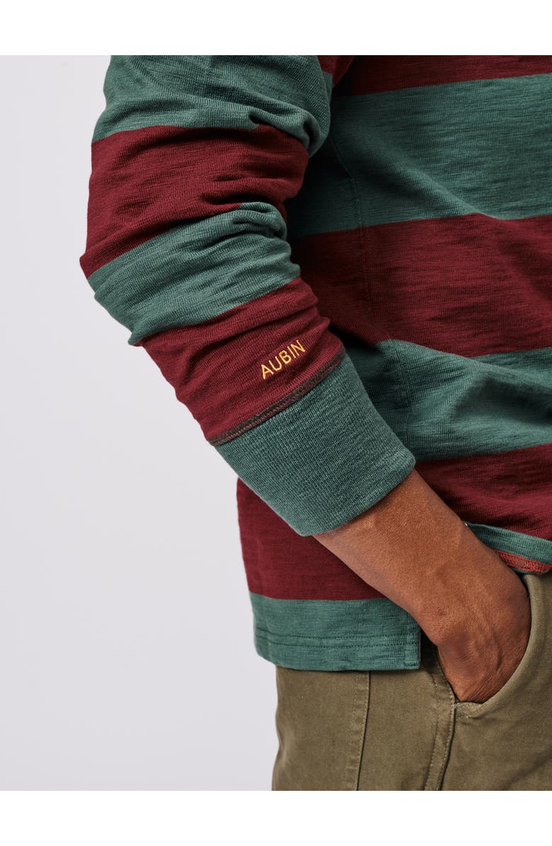 Aubin Irnham Rugby Shirt, Alternate, color, Forest/Burgundy Stripe