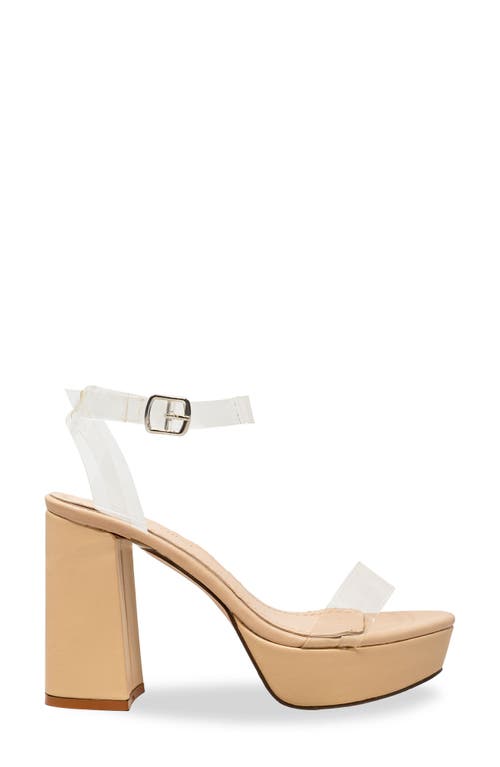 Chase & Chloe Chase And Chloe Hela Platform Sandal In Clear Beige