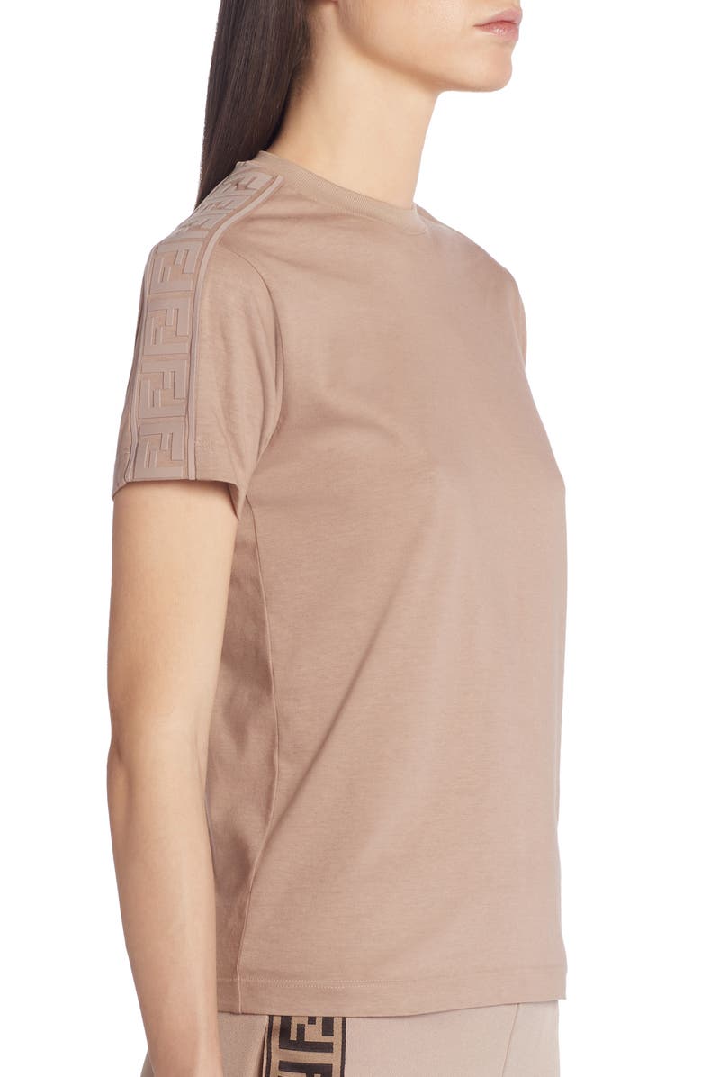 Fendi FF Logo Wool, Silk & Cashmere Tee, Alternate, color, 