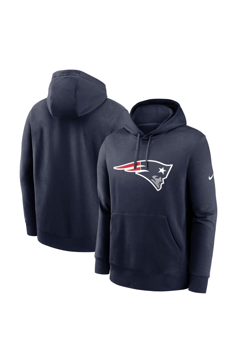 Nike Men's Nike Navy New England Patriots Club Logo Pullover Hoodie, Main, color, Navy