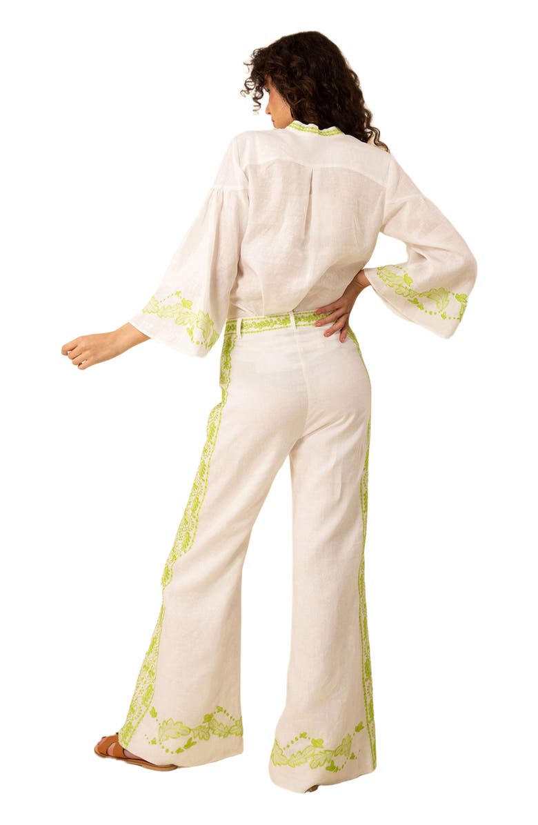 Hale Bob Kaia Embroidered Linen Top, Alternate, color, 