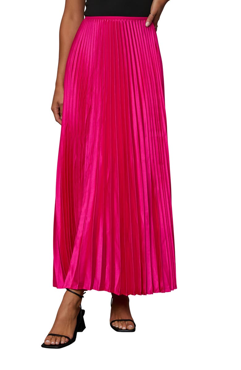 VICI Collection Antonella Pleated Satin Skirt, Alternate, color, 