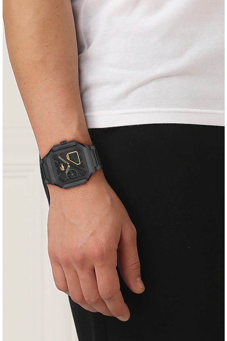 LC33 Square Bracelet Watch, 45mm, Alternate, color, BLACK