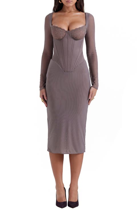 Safran Long Sleeve Midi Dress