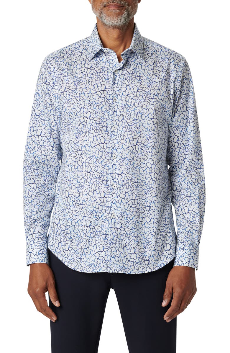Bugatchi Julian Abstract Stretch Cotton Button-Up Shirt, Main, color, 