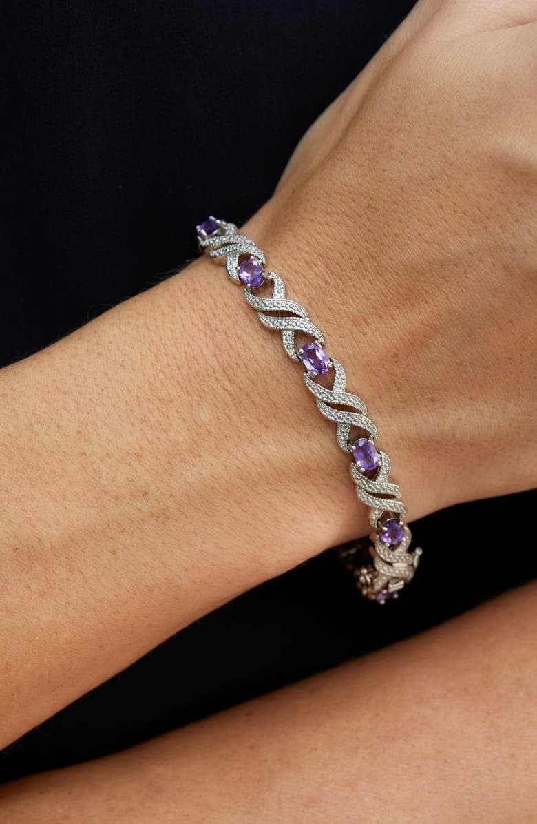 SAVVY CIE JEWELS Diamond & Amethyst Bracelet, Alternate, color, Amethyst/ Silver