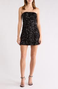 All in Favor Strapless Sequin Minidress