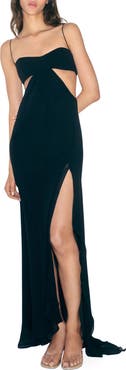 MANGO Cutout Asymmetric Sleeveless Gown