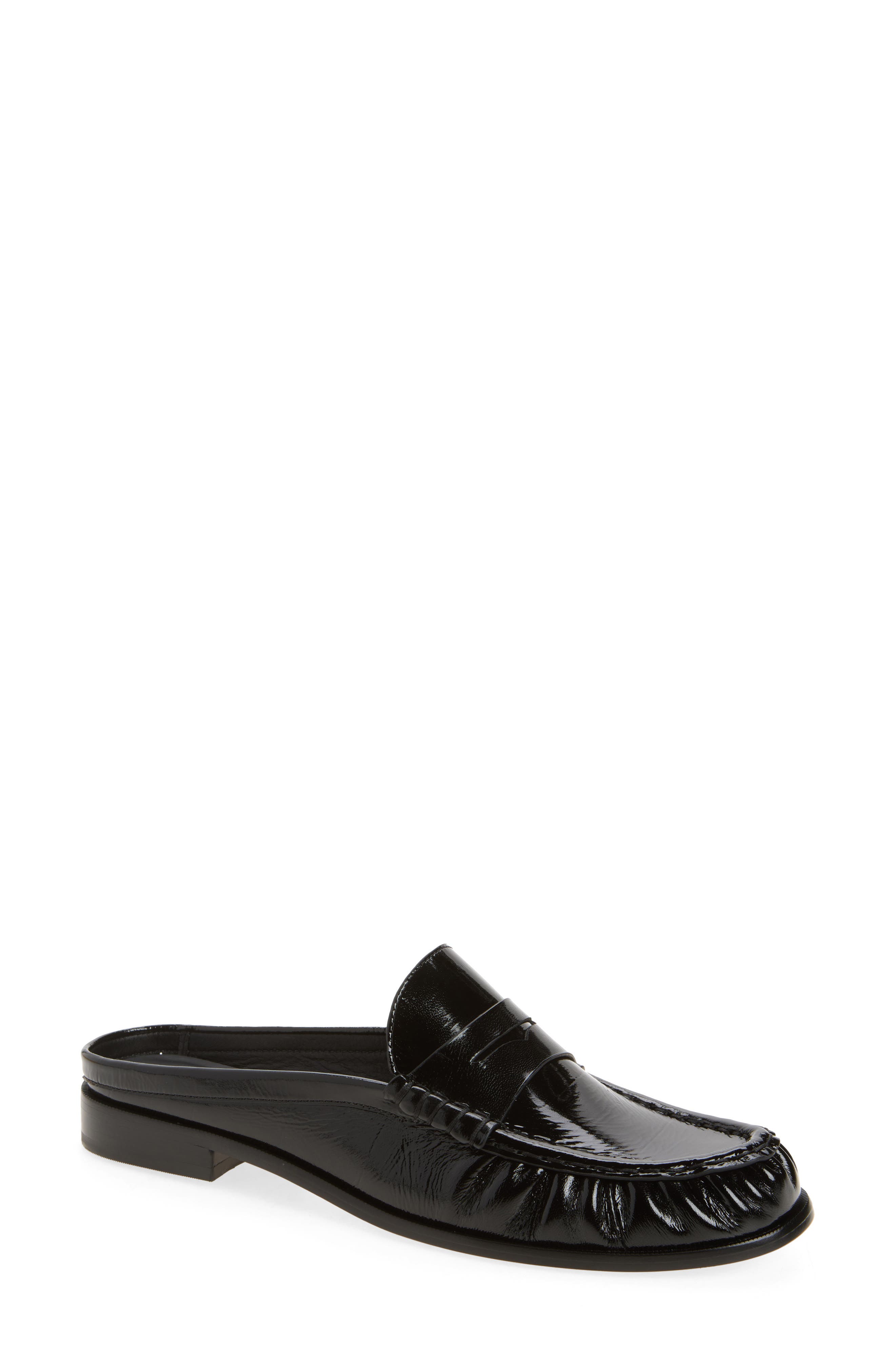 Francine Loafer Mule, Main, color, BLACK CRINKLE PATENT