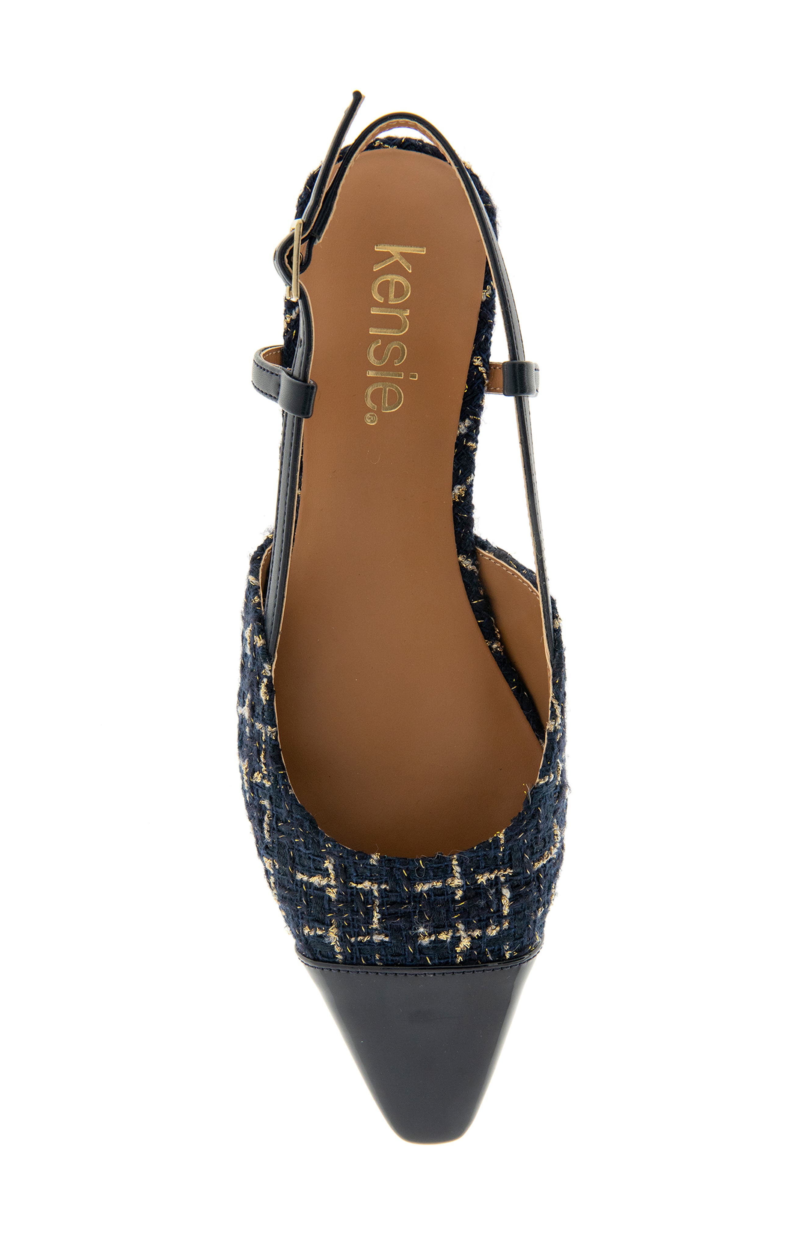 Kensie Penny Slingback Flat, Alternate, color, Navy