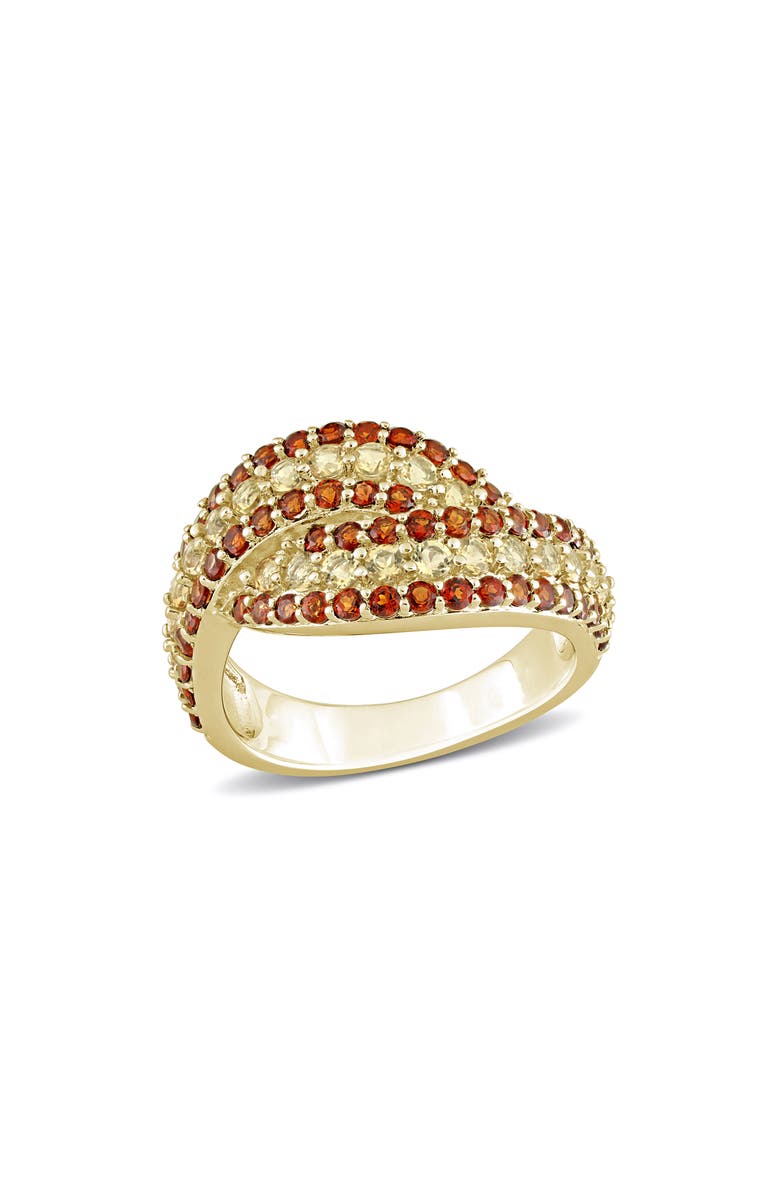 DELMAR Garnet & Citrine Crossover Ring, Main, color, Red