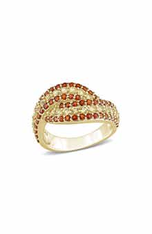 Garnet & Citrine Crossover Ring