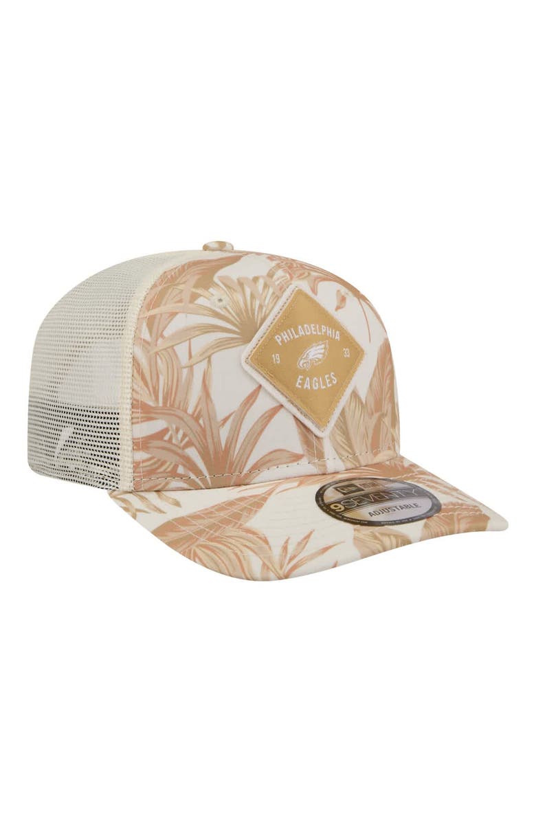 New Era Men's New Era Tan Philadelphia Eagles Tonal Palm COOLERA 9SEVENTY Adjustable Trucker Hat, Alternate, color, Tan