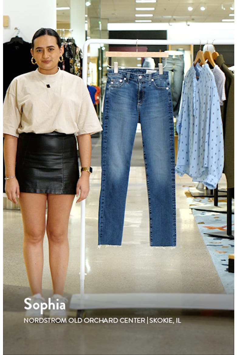 Mari Raw Hem High Waist Slim Straight Leg Jeans video