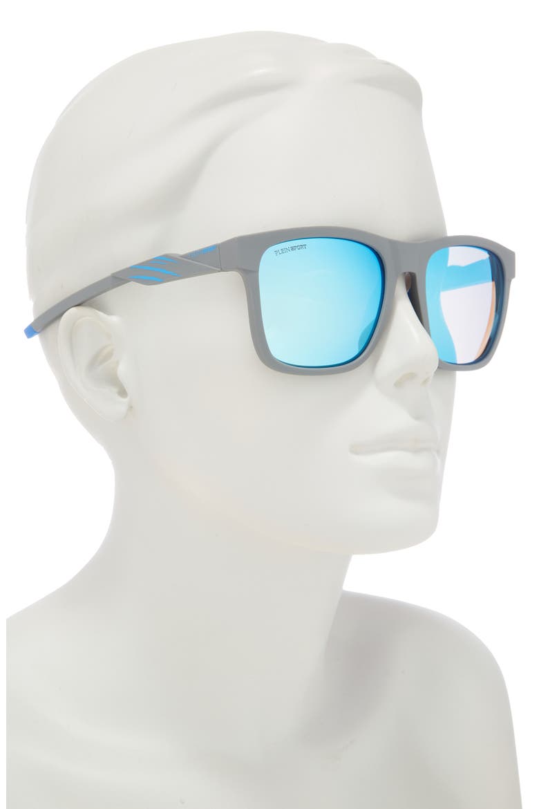 Sport 56mm Square Sunglasses, Alternate, color, GREY GREY BLUE