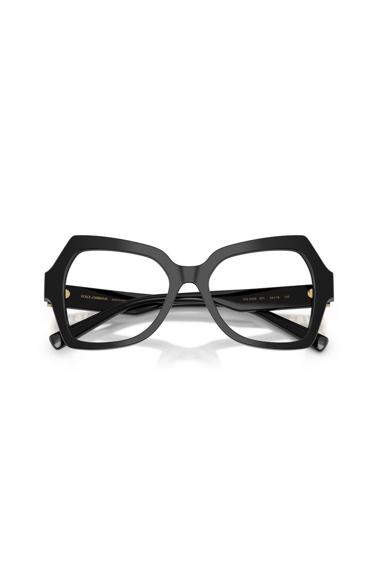 Dolce&Gabbana 52mm Butterfly optical glasses, Alternate, color, Black