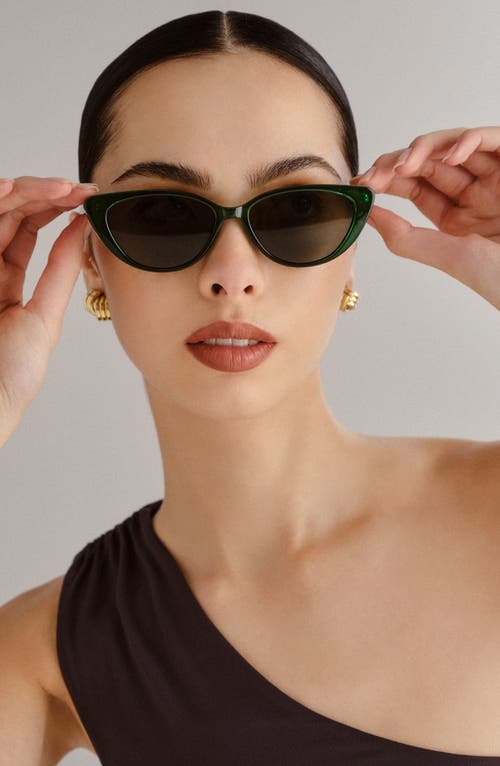 Aire Amalthea 55mm Cat Eye Sunglasses In Emerald/green Mono