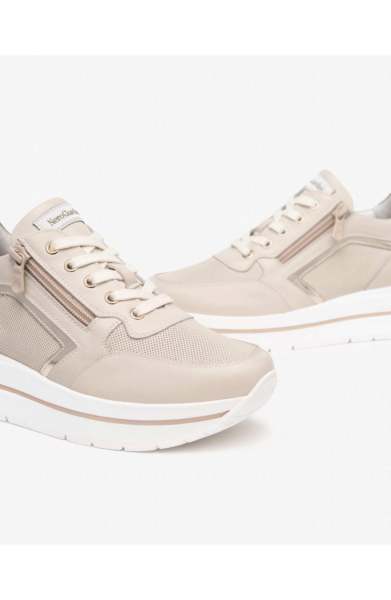Hidden Wedge Sneaker, Alternate, color, MILK