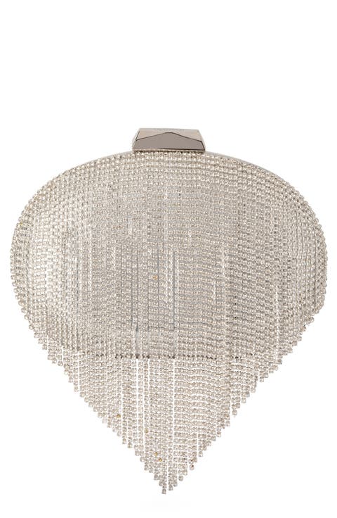 Bria Crystal Fringe Clutch