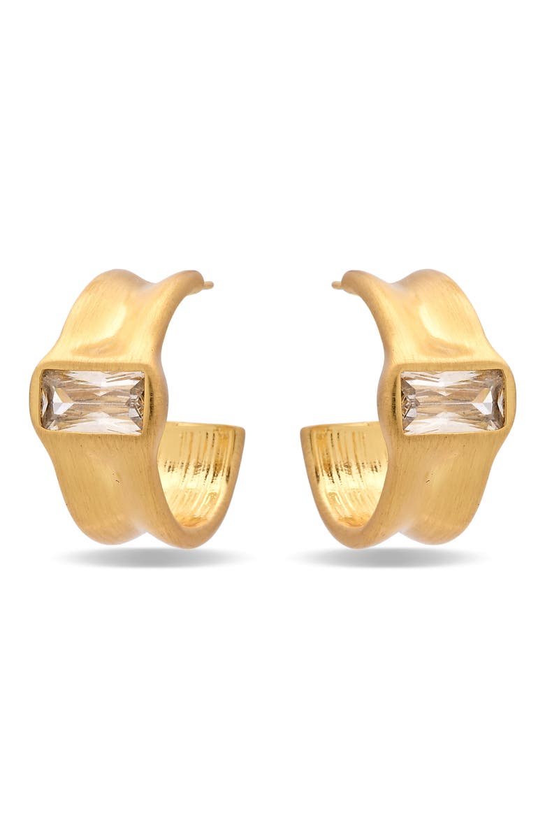 Nola Baguette Hoop Earrings, Alternate, color, GOLD