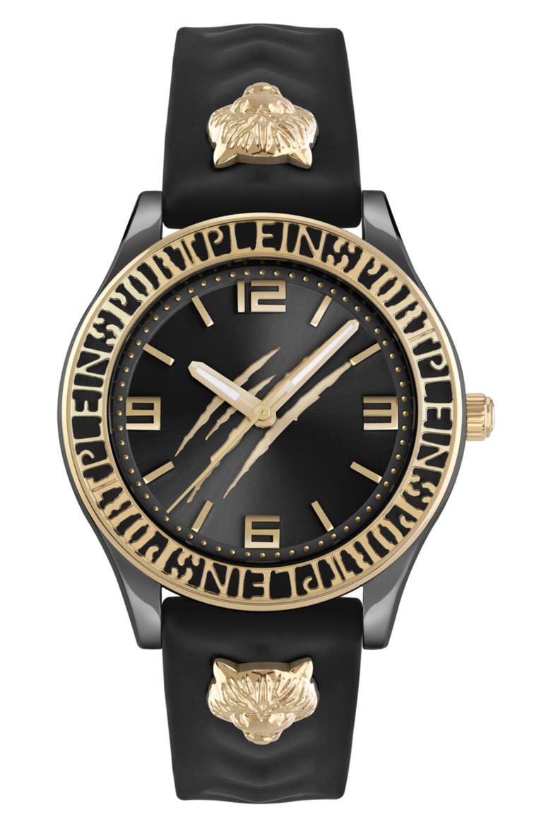 Eclipse Silicone Strap Watch, 36mm, Main, color, BLACK