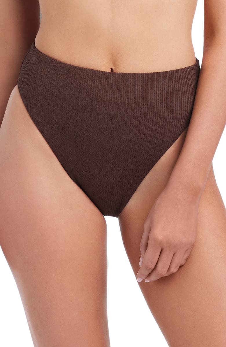 Sanctuary Stay Connected High Cut Bikini Bottoms, Main, color,