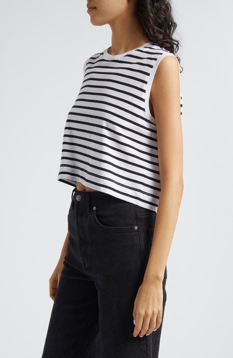 ATM Anthony Thomas Melillo Classic Jersey Stripe Crop Cotton Tank Top, Alternate, color, 