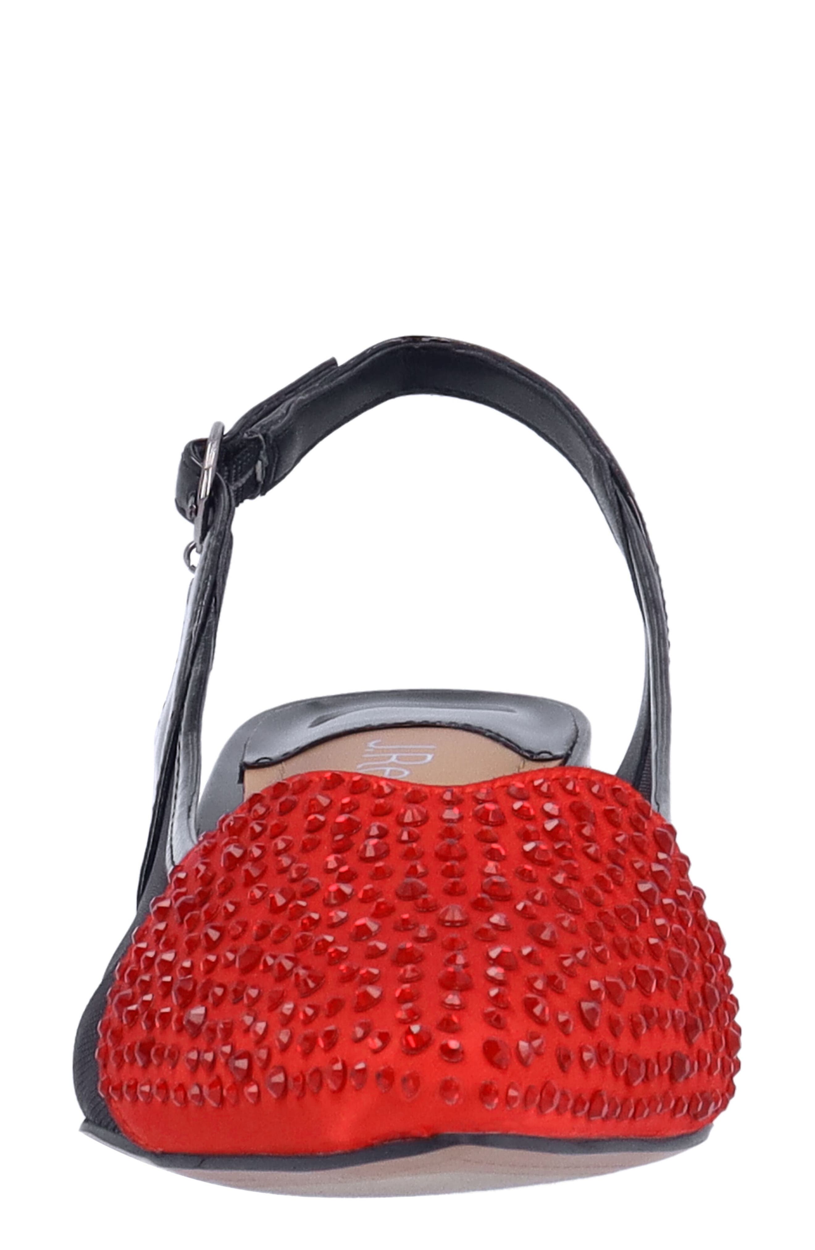 J. Reneé Gwyn Slingback Pointed Toe Pump, Alternate, color, Black/ Red