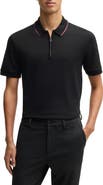 BOSS Paras Quarter Zip Cotton Polo