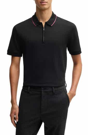 BOSS Paras Quarter Zip Cotton Polo