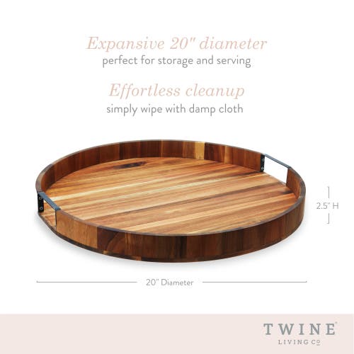 Twine Acacia Wood Lazy Susan In Wood