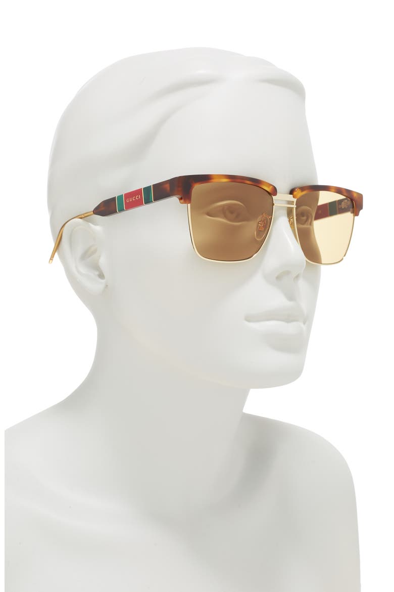 56mm Brow Bar Sunglasses, Alternate, color, HAVANA