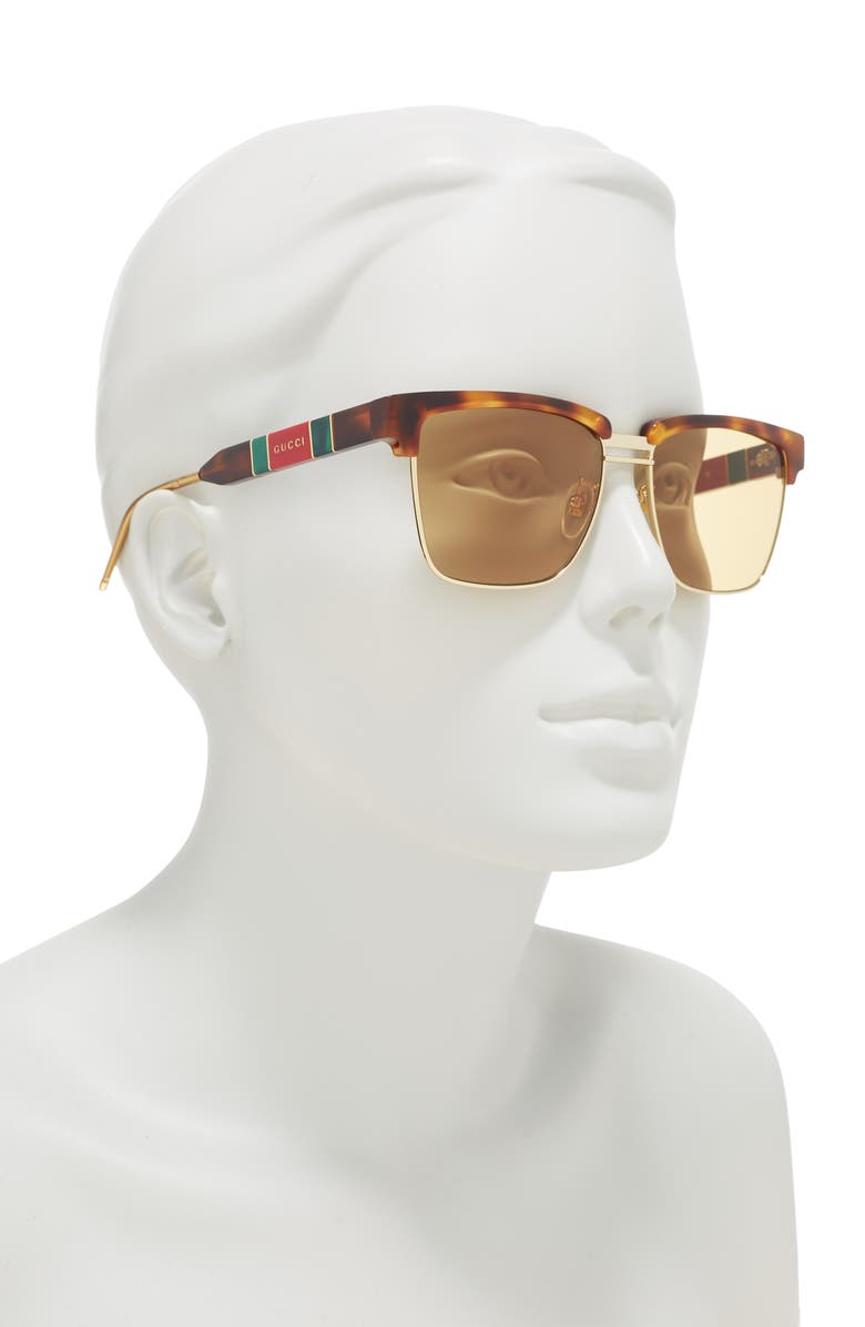 Gucci 56mm Brow Bar Sunglasses, Alternate, color,
