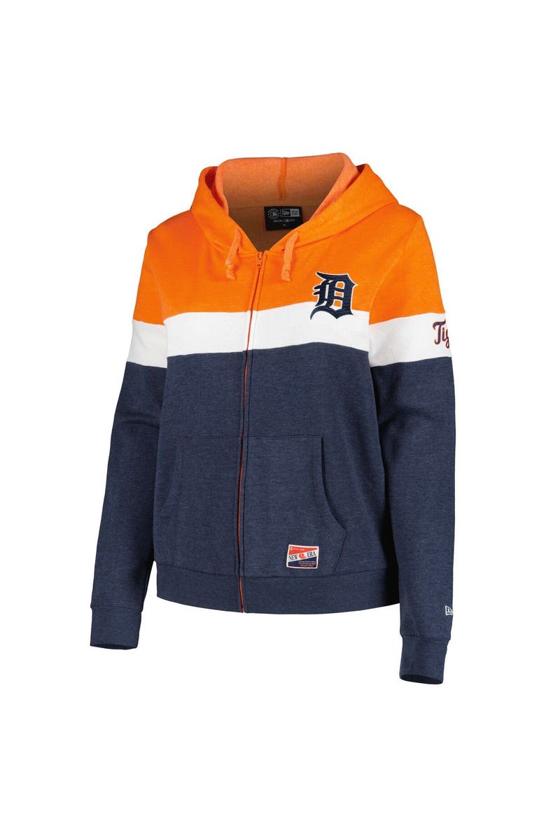 New Era Women's New Era  Navy Detroit Tigers Plus Size Color-Block Full-Zip Hoodie, Alternate, color, 