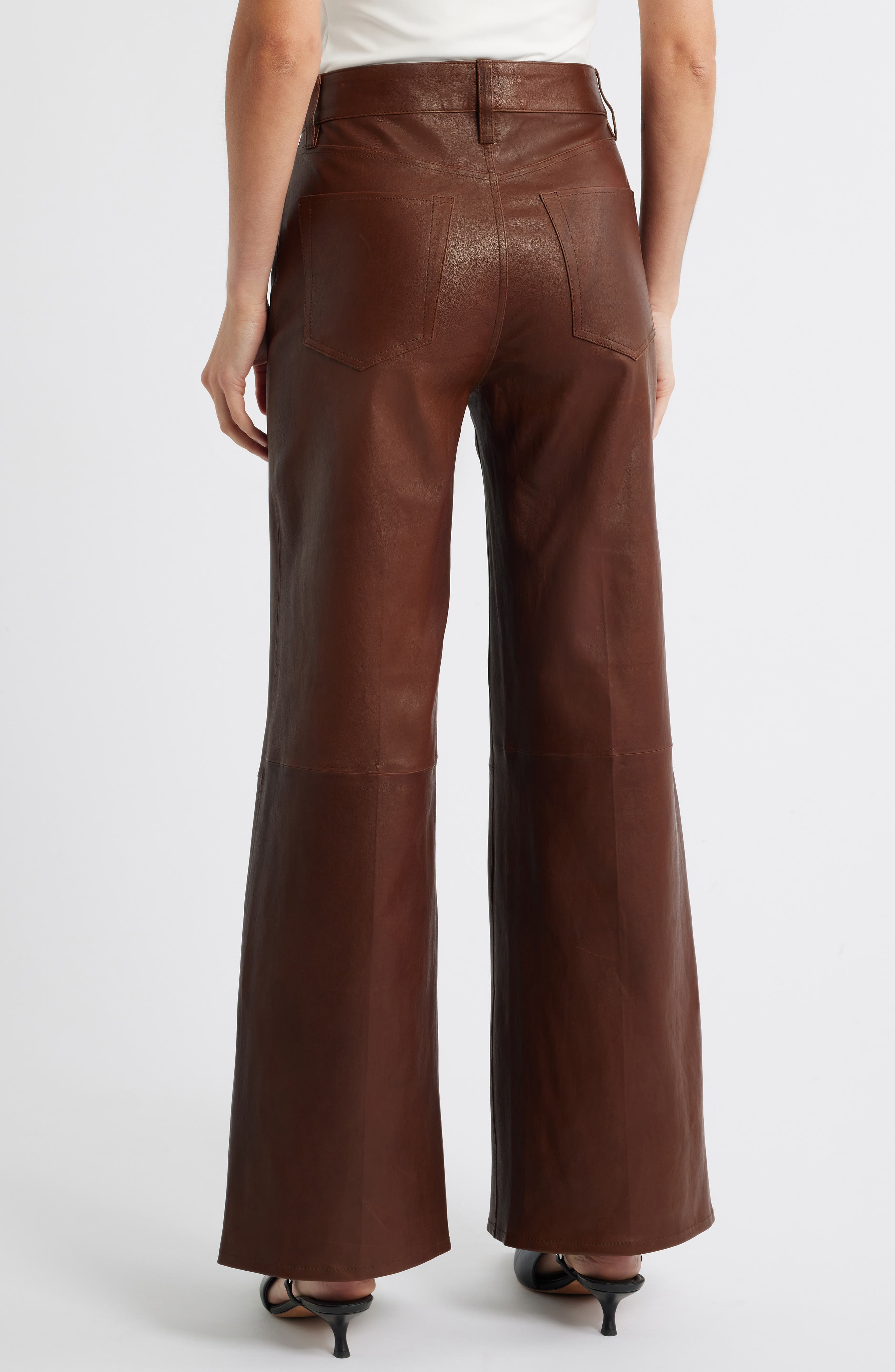 Le Slim Palazzo Leather Pants - image 2