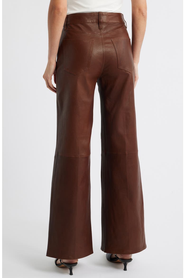 Le Slim Palazzo Leather Pants, Alternate, color, CEDAR