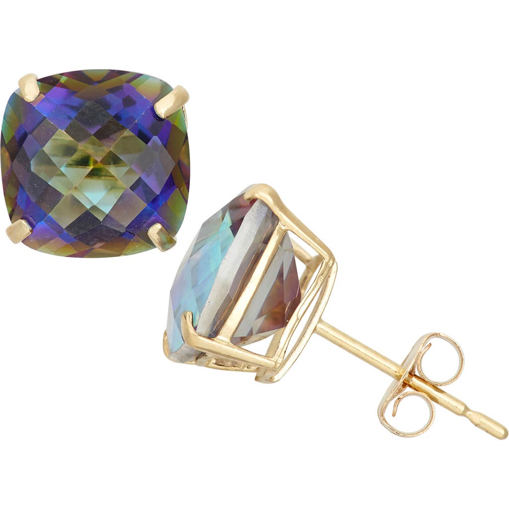 Fzn 10k Gold Solitaire Garnet Stud Earrings