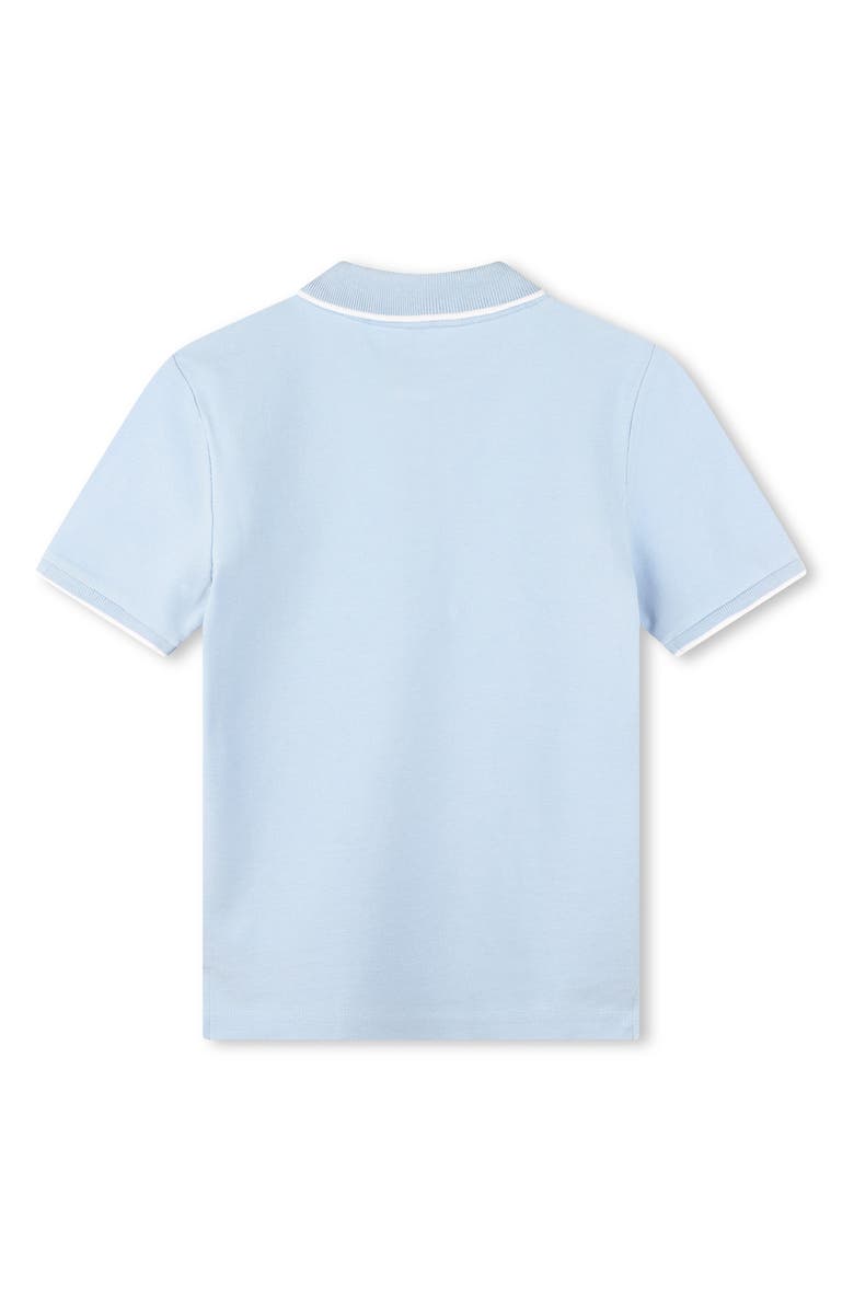 BOSS Kidswear Kids' Tipped Piqué Polo, Alternate, color, 783-Pale Blue
