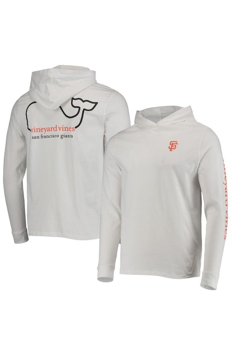 vineyard vines Men's Vineyard Vines White San Francisco Giants Logo Hoodie Long Sleeve T-Shirt, Main, color, 