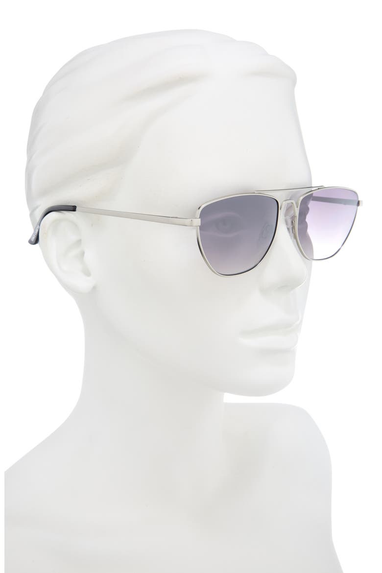 58mm Gradient Navigator Sunglasses, Alternate, color, SILVER