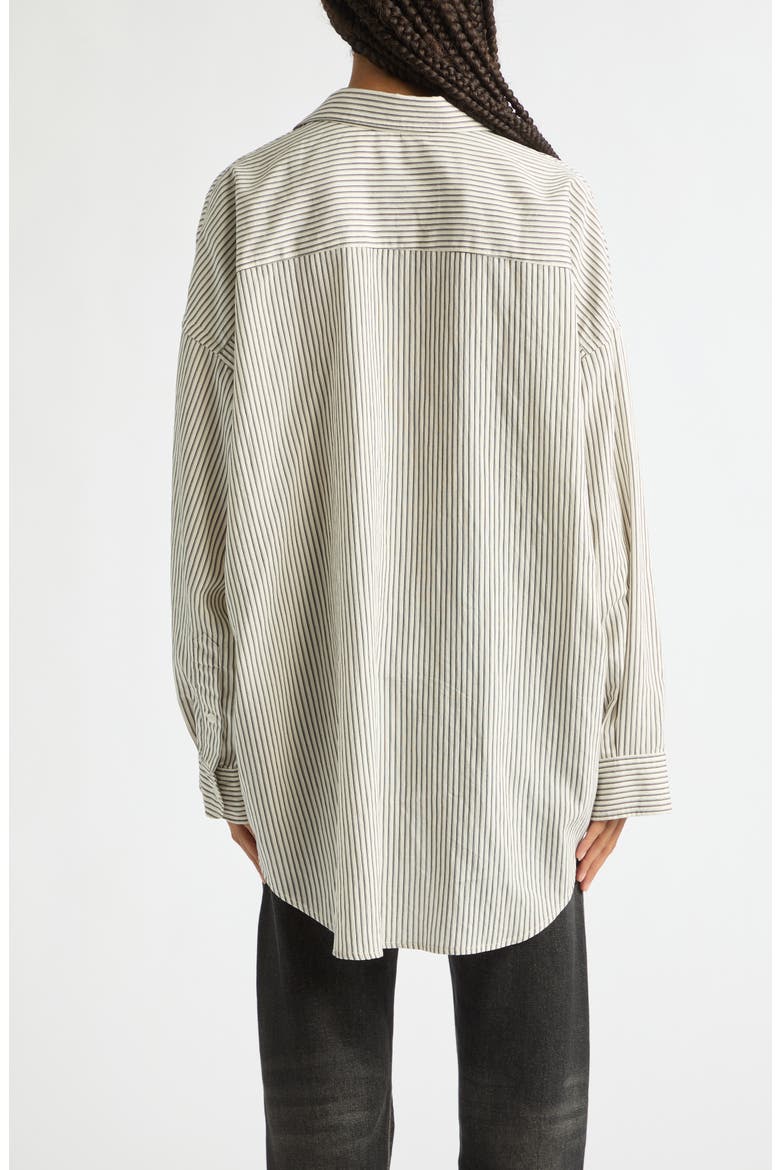 Drop Neck Striped Shirt, Alternate, color, WHITE AND BLACK STRIPE