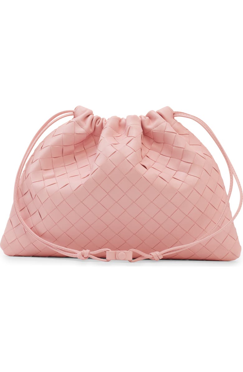 Bottega Veneta Medium Dustbag Intrecciato Leather Shoulder Bag, Alternate, color, 6858 Rose-Muse Brass