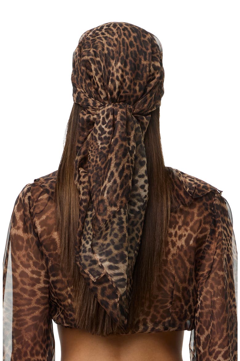 Leopard Printed Chiffon Head Scarf, Alternate, color, SPOTTED LEOPARD