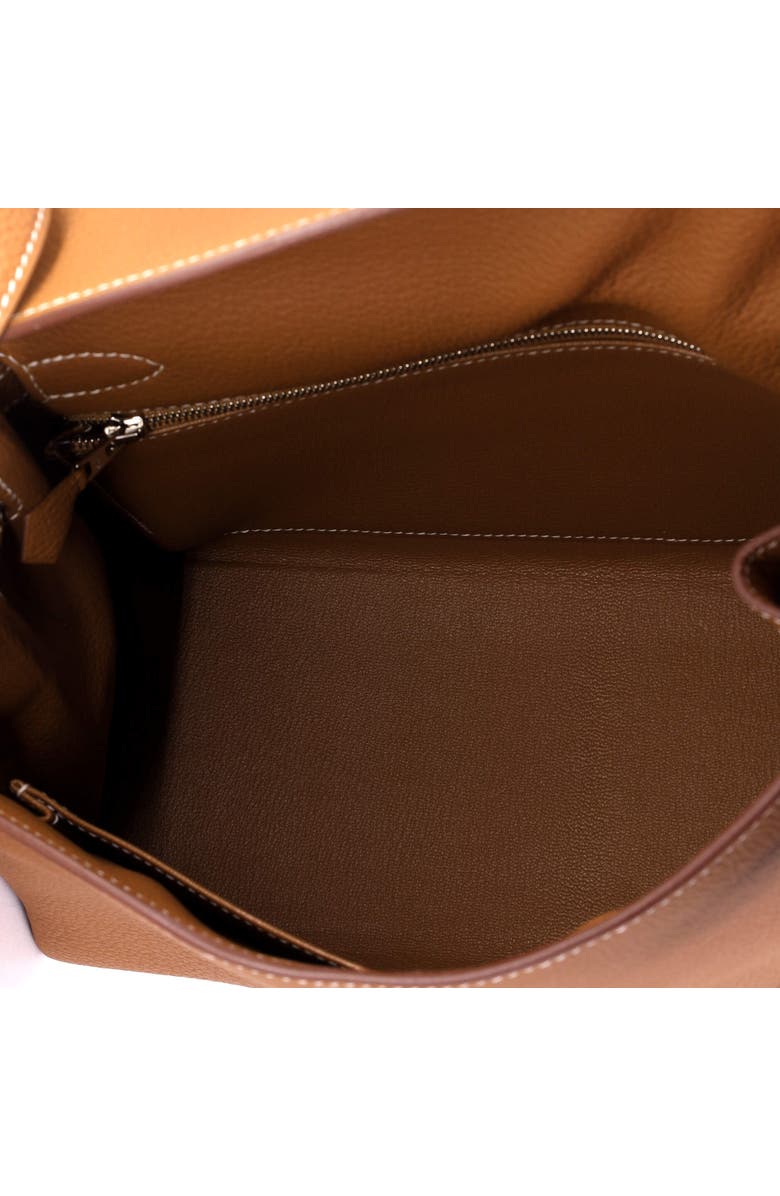 Pre-Owned Hermes Kelly Handbag Brown Togo with Palladium Hardware 28, Alternate, color, Gold