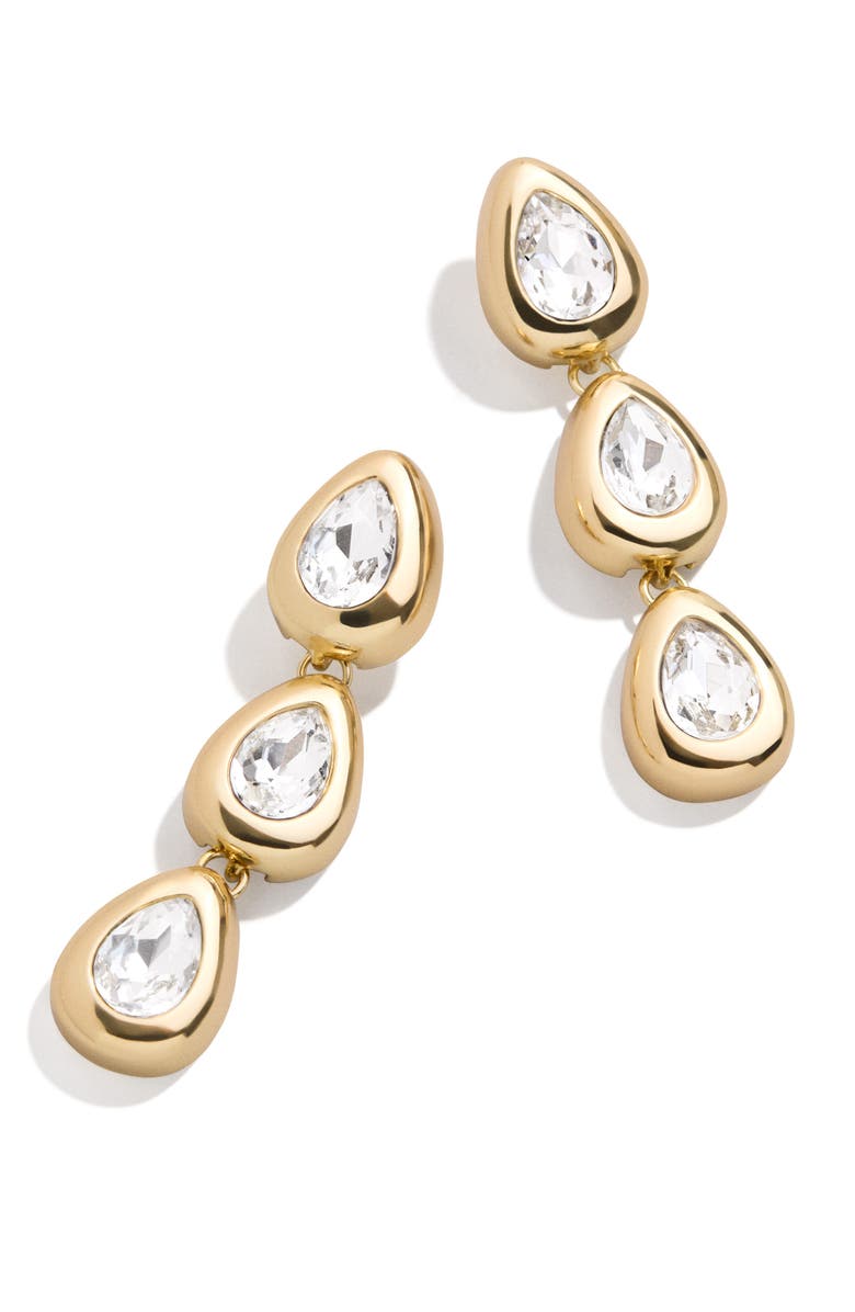 BaubleBar Eden Crystal Drop Earrings, Main, color, Clear