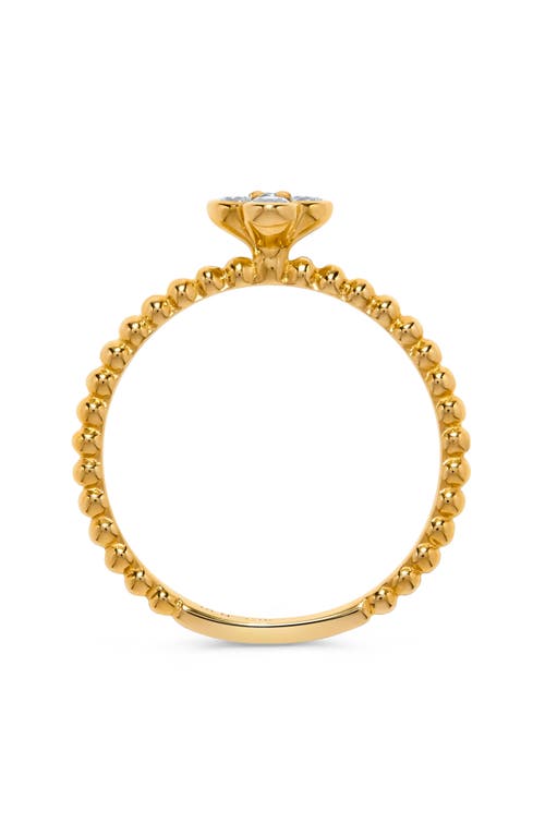 H.j. Namdar 14k Yellow Gold Diamond Clover Beaded Band Ring In Gold