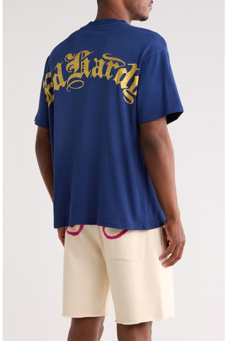 Rhinestone Tiger Mountain Boxy Graphic T-Shirt, Alternate, color, SUNFADE NAVY
