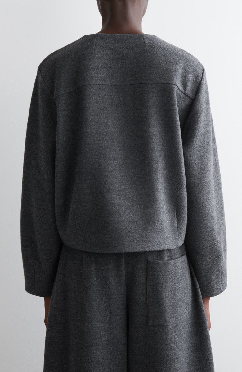 COS Boiled Merino Wool Blend Cardigan, Alternate, color, Grey Dark