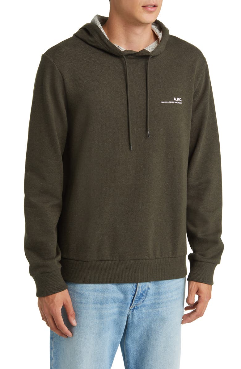 A.P.C. French Terry Pullover Hoodie, Main, color, 